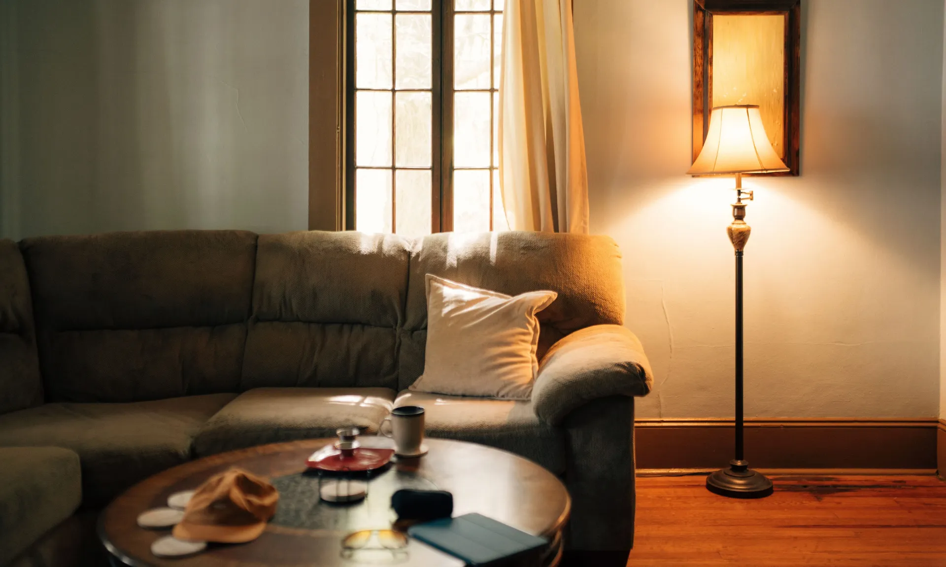 Floor lamp in living room