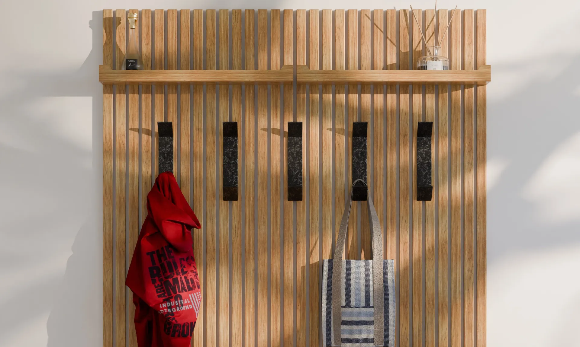 Entryway storage ideas with a vertical organizer