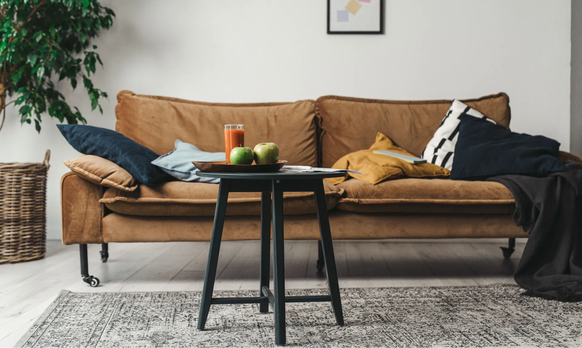 a cozy fall-inspired living room space